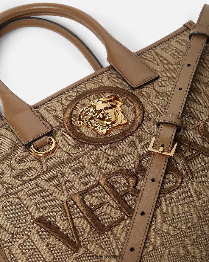 braun Kleine Allover-Tragetasche Versace Frauen Taschen 8N4XJD316