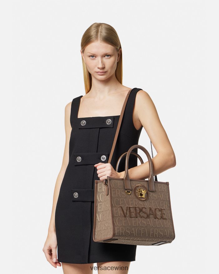 braun Kleine Allover-Tragetasche Versace Frauen Taschen 8N4XJD316
