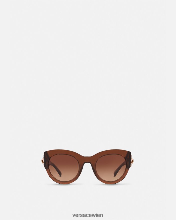 braun Tribute-Juwel-Sonnenbrille Versace Frauen Zubehör 8N4XJD683