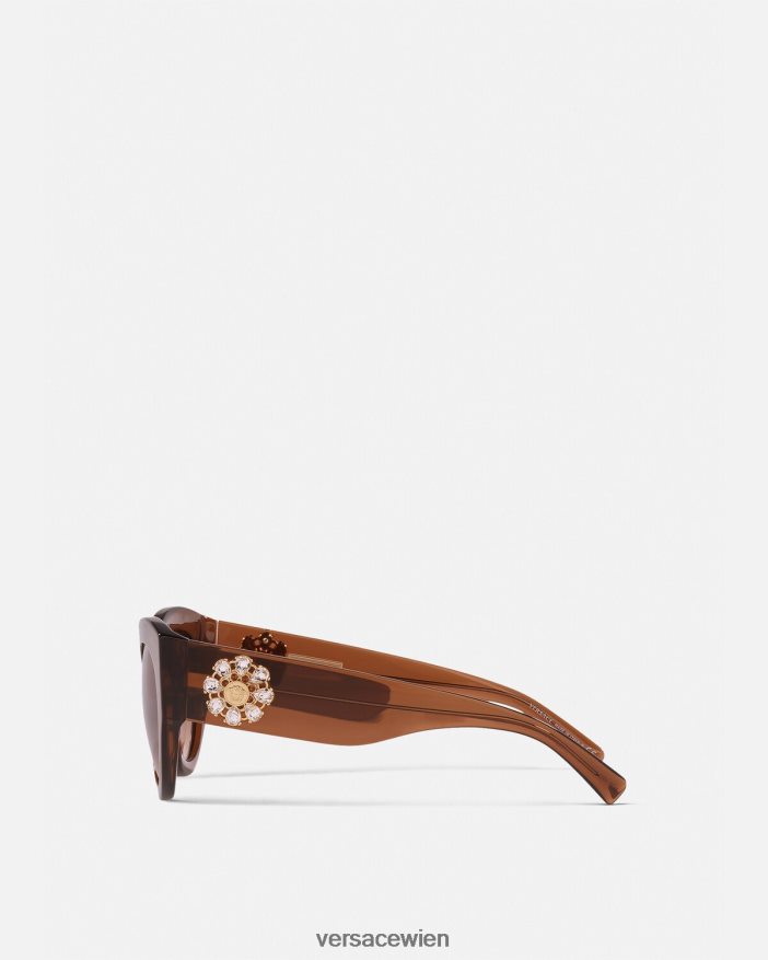 braun Tribute-Juwel-Sonnenbrille Versace Frauen Zubehör 8N4XJD683