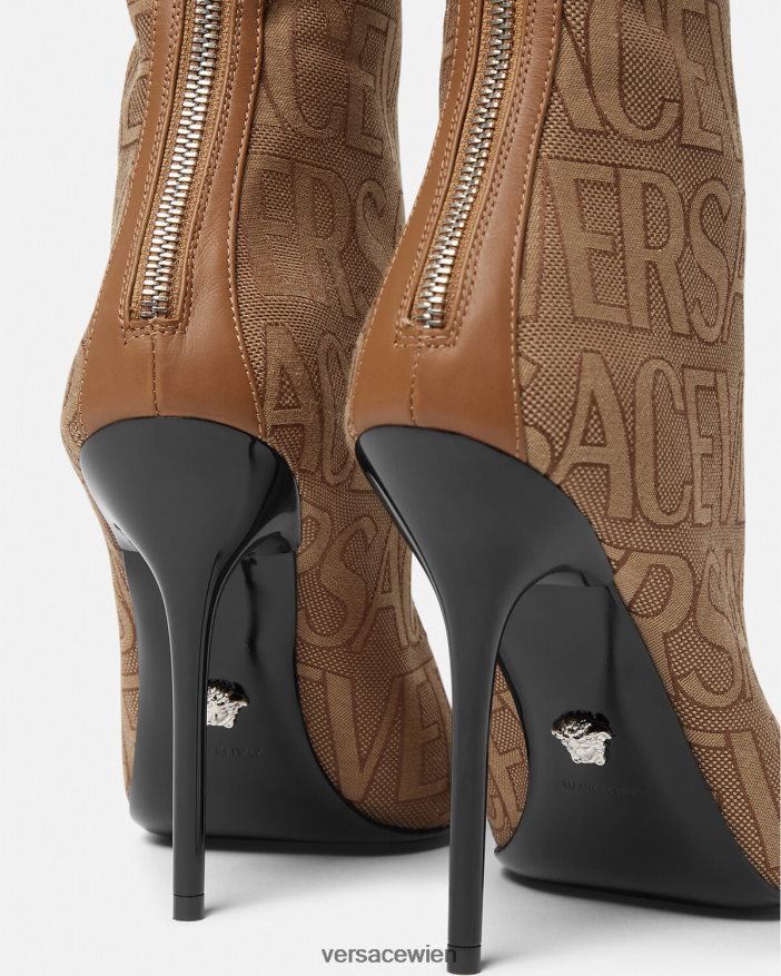 braun kniehohe Allover-Stiefel Versace Frauen Schuh 8N4XJD475