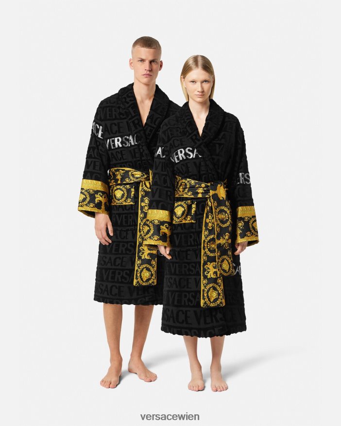 drucken Allover-Bademantel mit Kristallen Versace Frauen Unterwäsche und Strandbekleidung 8N4XJD1085
