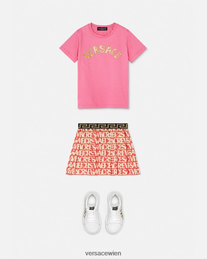 drucken Allover-Faltenrock Versace Kinder Kleidung 8N4XJD1949