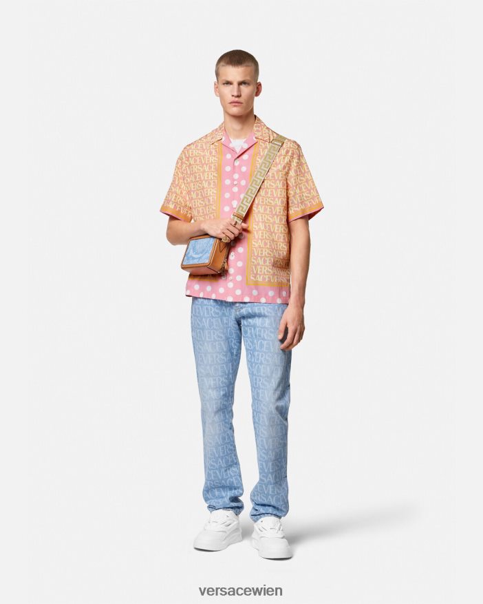 drucken Allover-Hemd aus Baumwollmischung Versace Männer Kleidung 8N4XJD1288