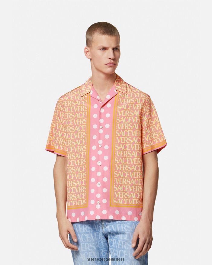 drucken Allover-Hemd aus Baumwollmischung Versace Männer Kleidung 8N4XJD1288