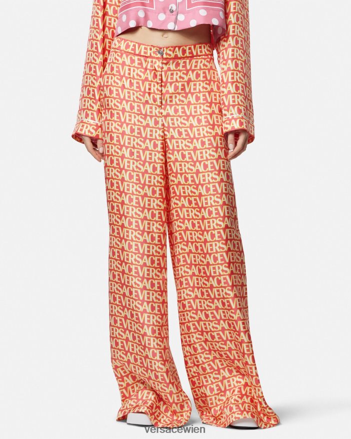 drucken Allover-Hose aus Seide Versace Frauen Kleidung 8N4XJD192