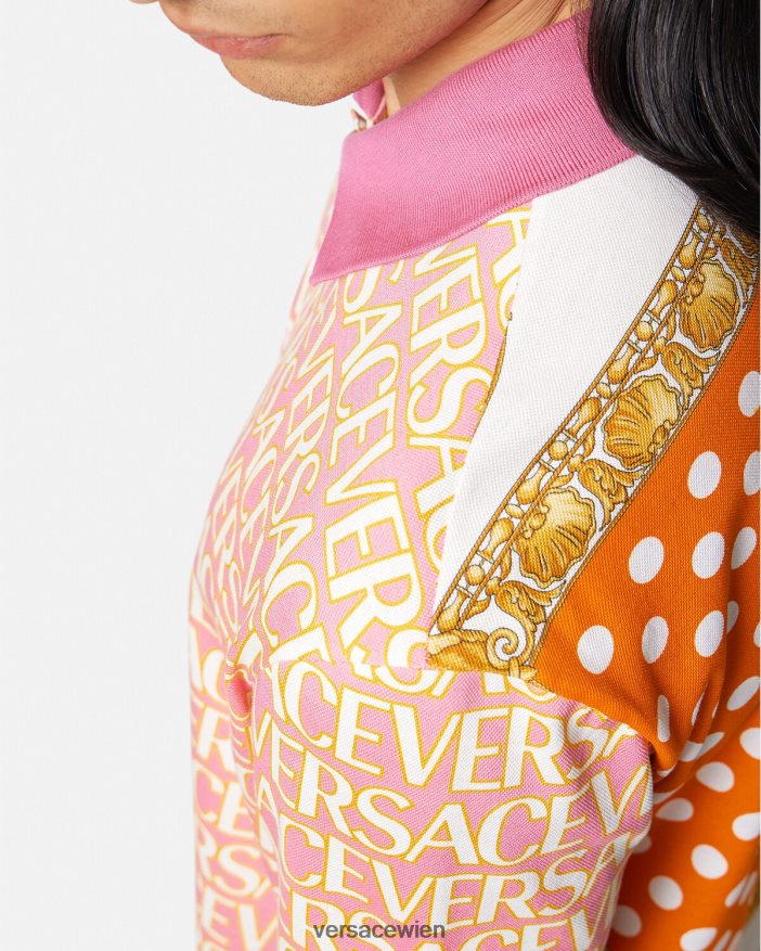drucken Allover-Kurzarm-Polo Versace Männer Kleidung 8N4XJD1356