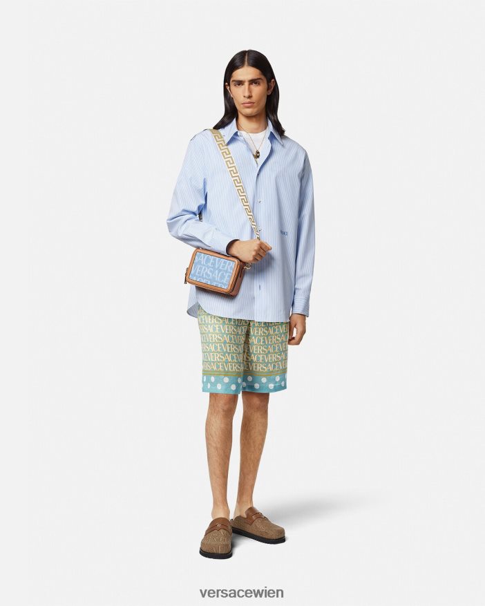 drucken Allover-Leinen-Shorts Versace Männer Kleidung 8N4XJD1439