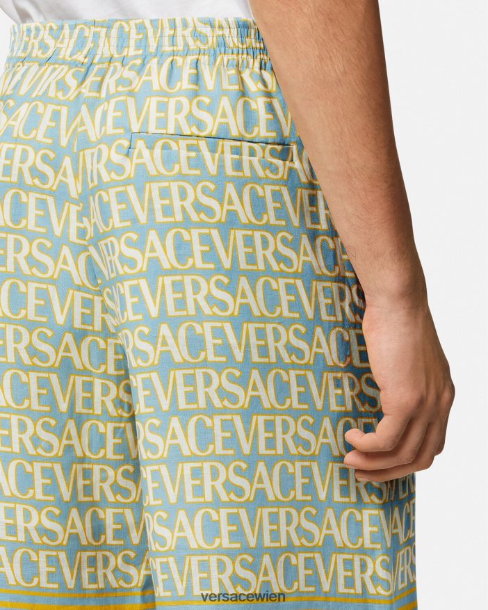 drucken Allover-Leinen-Shorts Versace Männer Kleidung 8N4XJD1439