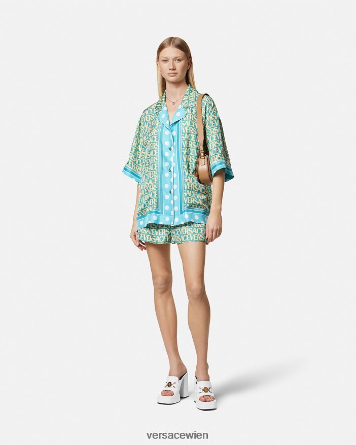 drucken Allover-Shorts aus Seide Versace Frauen Kleidung 8N4XJD191