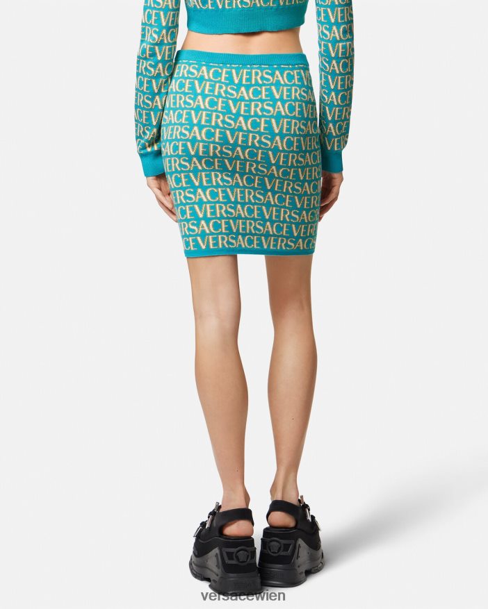 drucken Allover-Strickrock Versace Frauen Kleidung 8N4XJD163