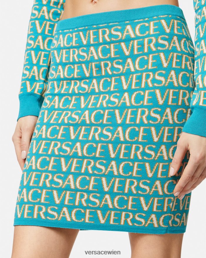 drucken Allover-Strickrock Versace Frauen Kleidung 8N4XJD163