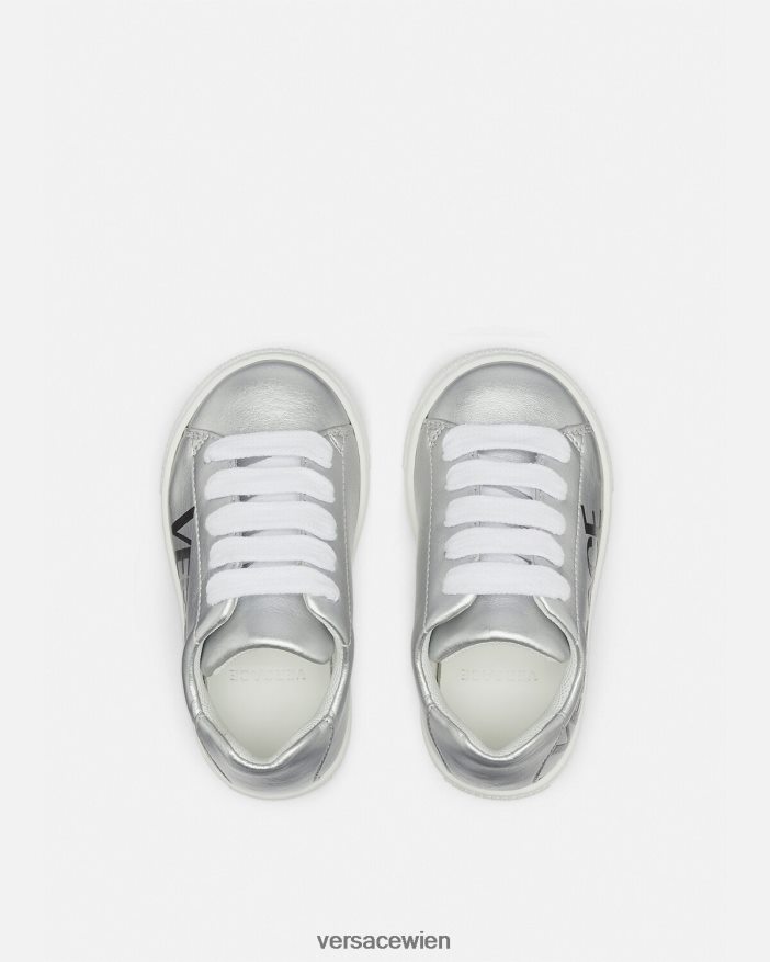 drucken Baby-Sneaker mit Logo in Metallic-Optik Versace Kinder Schuh 8N4XJD1875