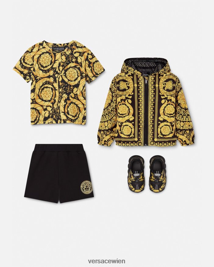 drucken Baby-T-Shirt im Barocco-Stil Versace Kinder Kleidung 8N4XJD1859