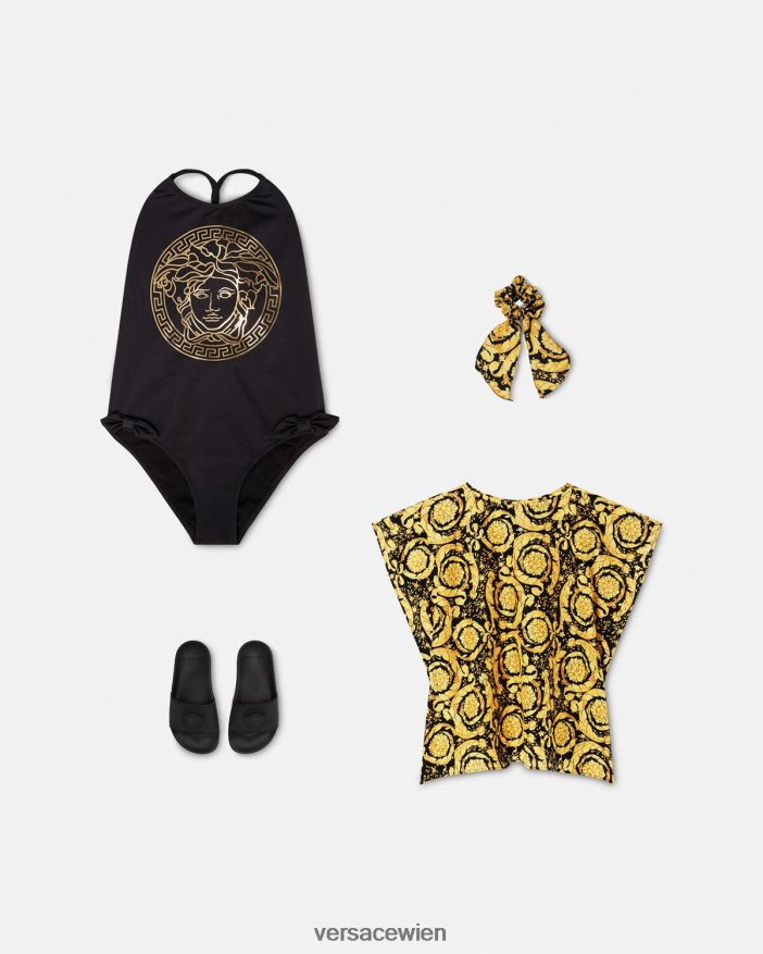 drucken Badeanzug-Überzug im Barocco-Stil Versace Kinder Kleidung 8N4XJD1985