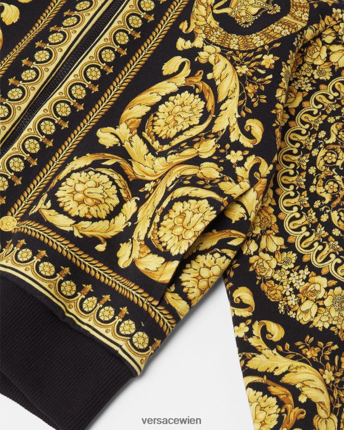 drucken Barocco-Kapuzenpullover mit Reißverschluss Versace Kinder Kleidung 8N4XJD1982
