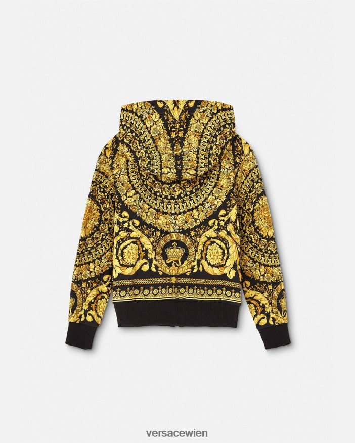 drucken Barocco-Kapuzenpullover mit Reißverschluss Versace Kinder Kleidung 8N4XJD1982