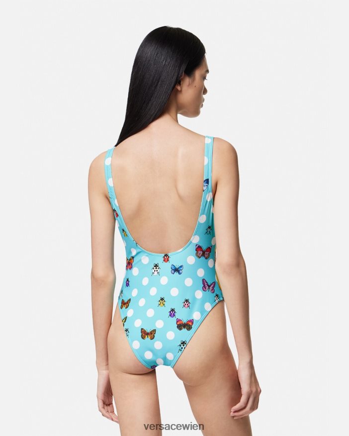 drucken Einteiliger Badeanzug mit Schmetterlingen Versace Frauen Unterwäsche und Strandbekleidung 8N4XJD1135