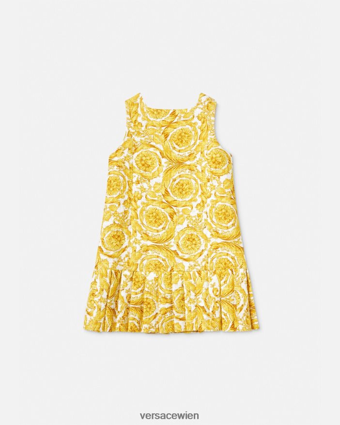 drucken Etuikleid im Medusa-Barocco-Stil Versace Kinder Kleidung 8N4XJD1981
