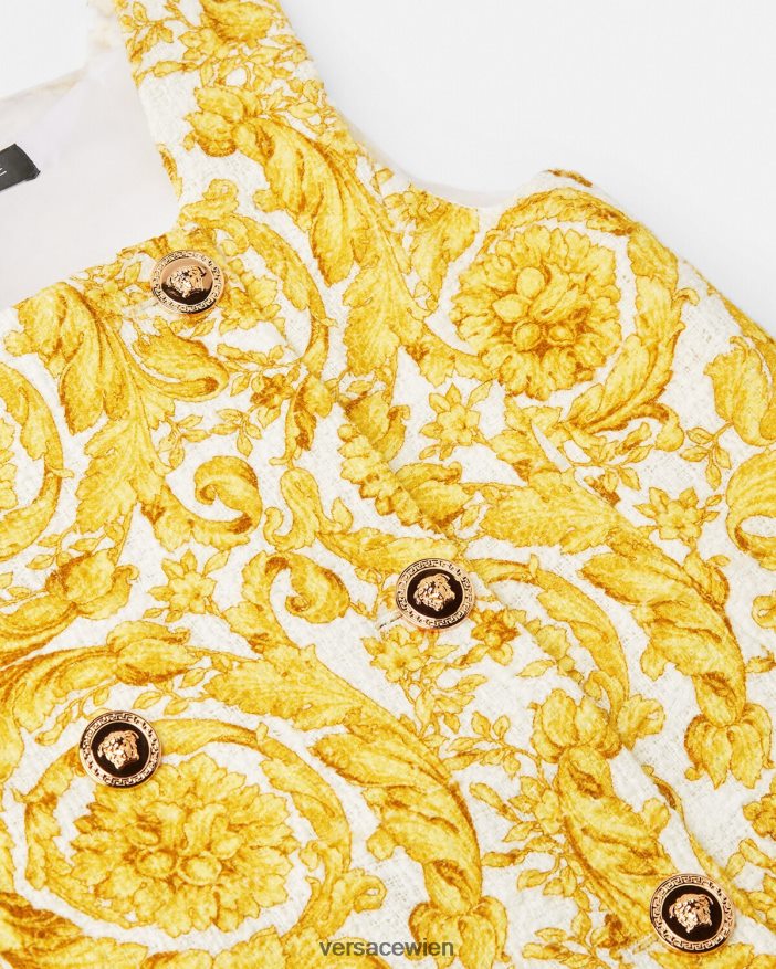 drucken Etuikleid im Medusa-Barocco-Stil Versace Kinder Kleidung 8N4XJD1981