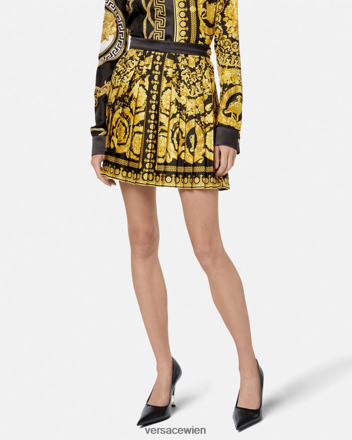 drucken Faltenrock im Barockstil Versace Frauen Kleidung 8N4XJD169