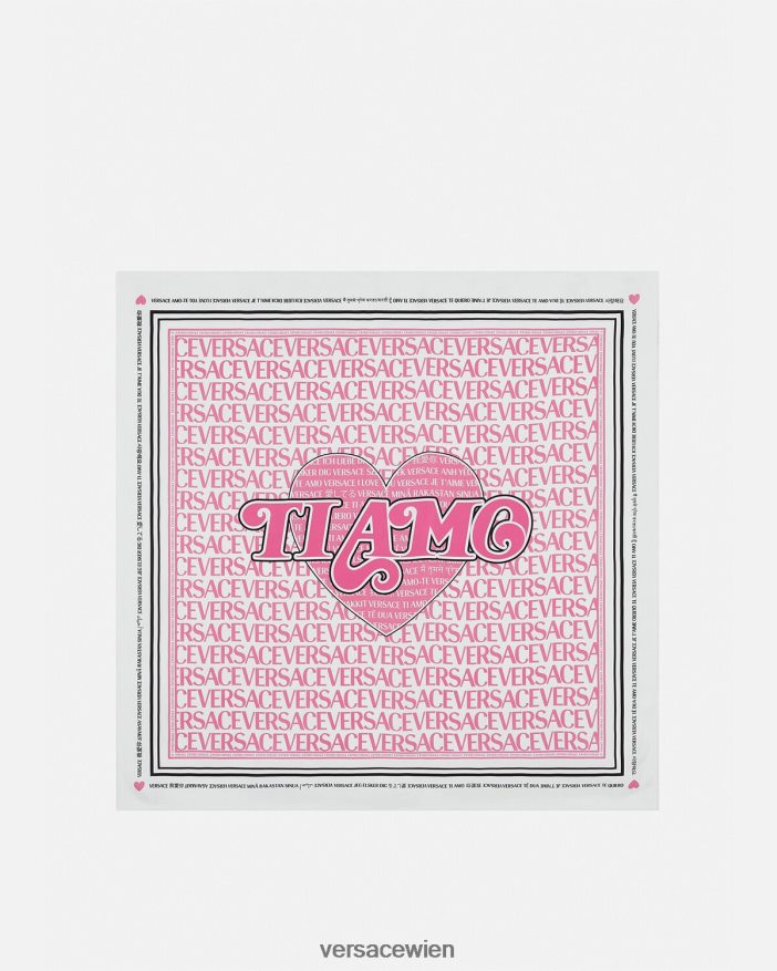 drucken Großer Seidenfoulard „ti amo“ Versace Frauen Zubehör 8N4XJD932
