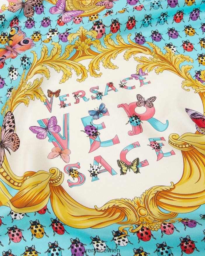drucken Großes Seidenfoulard mit Schmetterlingen Versace Frauen Zubehör 8N4XJD890