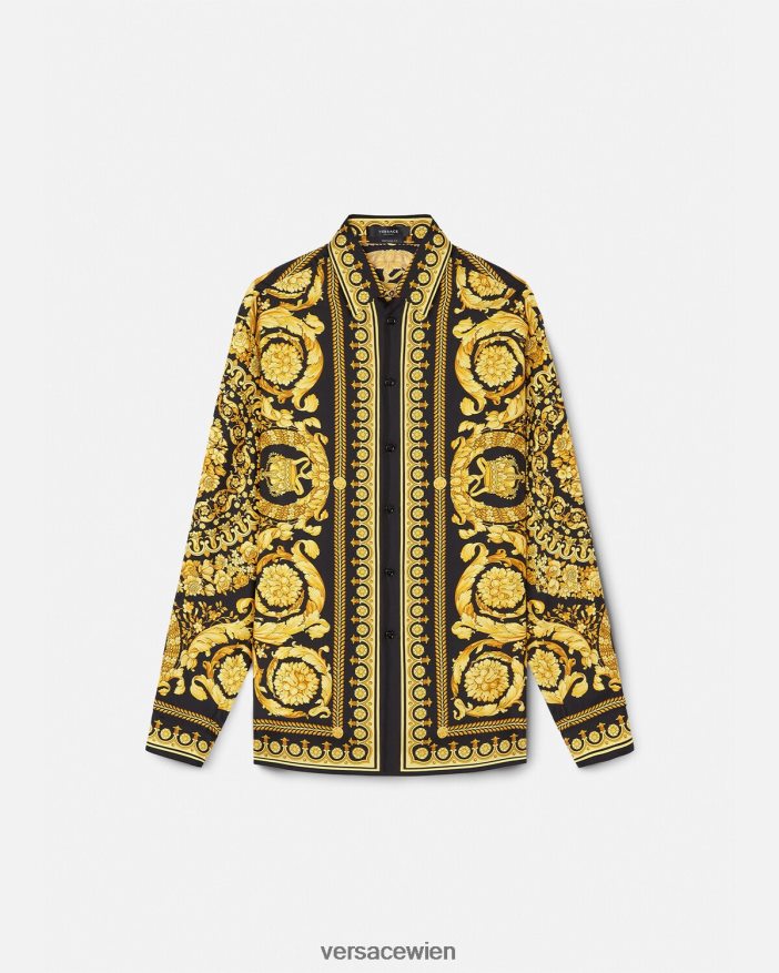 drucken Hemd aus Seide im Barocco-Stil Versace Männer Kleidung 8N4XJD1296