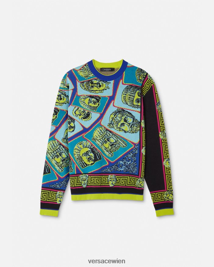 drucken Jacquard-Pullover von Le Maschere Versace Männer Kleidung 8N4XJD1335
