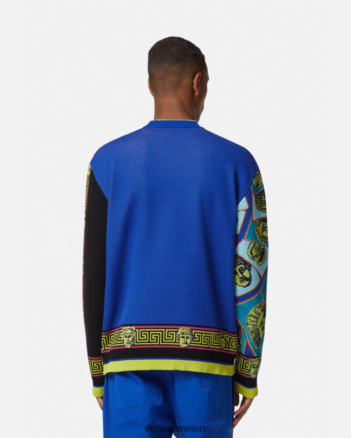 drucken Jacquard-Pullover von Le Maschere Versace Männer Kleidung 8N4XJD1335