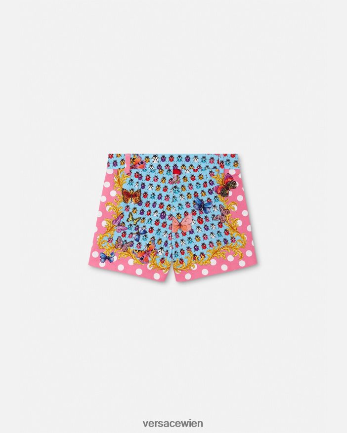 drucken Jeansshorts mit Schmetterlingen Versace Kinder Kleidung 8N4XJD1943