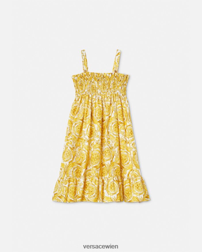 drucken Kleid mit Rüschen im Barockstil Versace Kinder Kleidung 8N4XJD1988