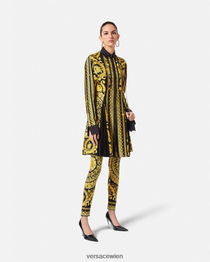 drucken Leggings im Barocco-Stil Versace Frauen Kleidung 8N4XJD199