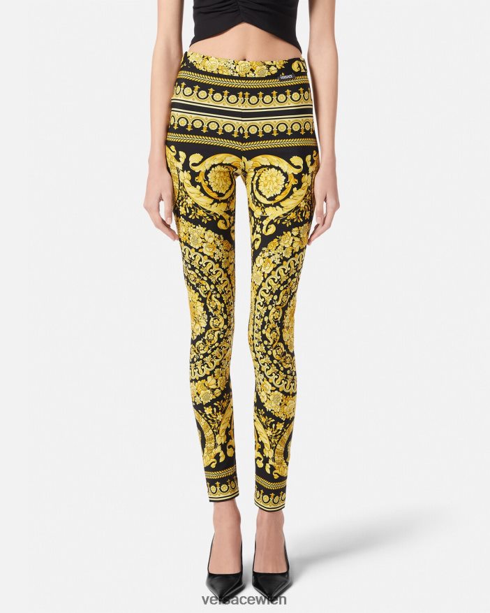 drucken Leggings im Barocco-Stil Versace Frauen Kleidung 8N4XJD199