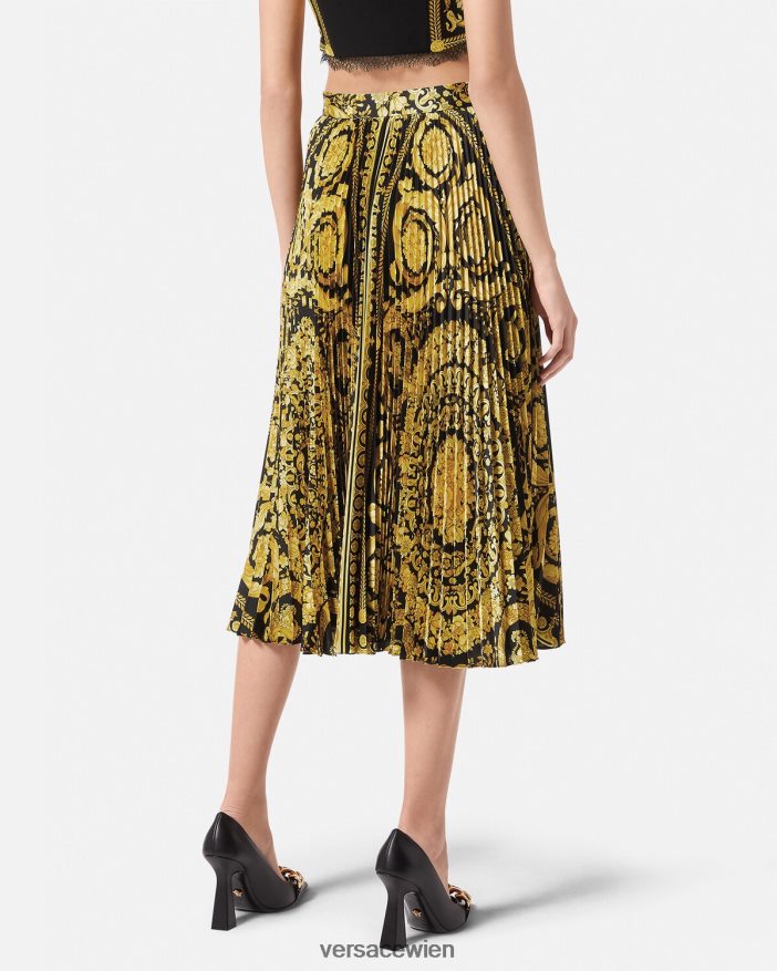 drucken Midirock mit Barocco-Falten Versace Frauen Kleidung 8N4XJD171