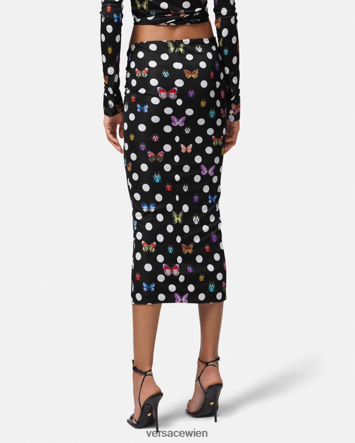 drucken Midirock mit Schmetterlingsknoten Versace Frauen Kleidung 8N4XJD158