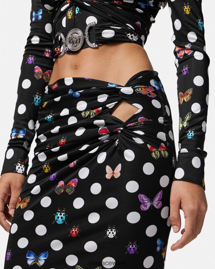 drucken Midirock mit Schmetterlingsknoten Versace Frauen Kleidung 8N4XJD158