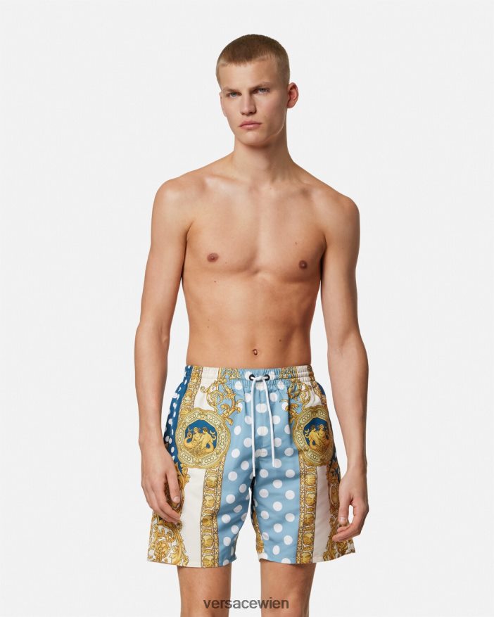 drucken Muschel-Barock-Boardshorts Versace Männer Unterwäsche und Strandbekleidung 8N4XJD1802