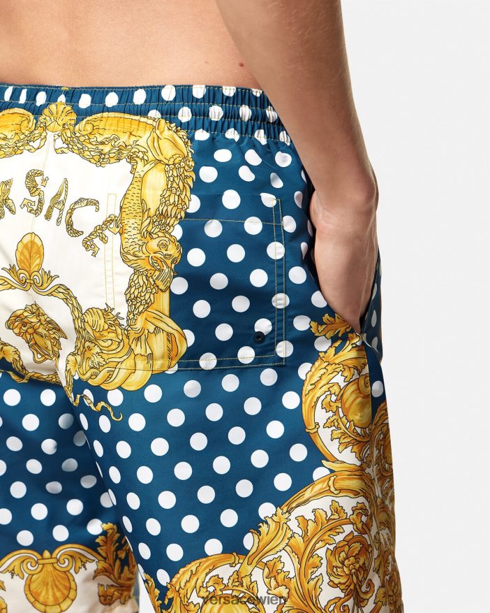 drucken Muschel-Barock-Boardshorts Versace Männer Unterwäsche und Strandbekleidung 8N4XJD1802