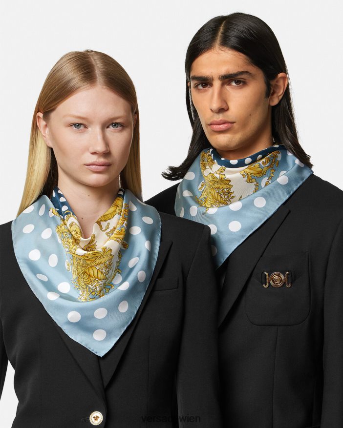 drucken Muschel-Barock-großes Seidenfoulard Versace Frauen Zubehör 8N4XJD898