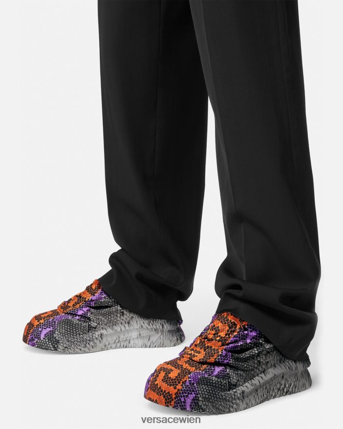 drucken Odissea-Sneaker mit Python-Greca-Print Versace Männer Schuh 8N4XJD1539