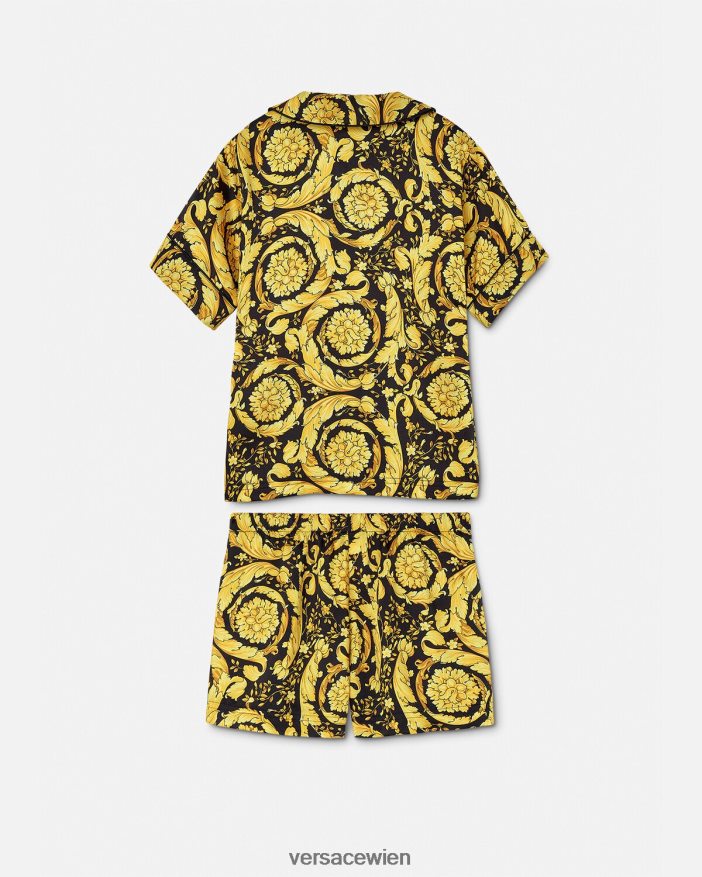 drucken Pyjama-Set im Barocco-Stil Versace Kinder Kleidung 8N4XJD1989