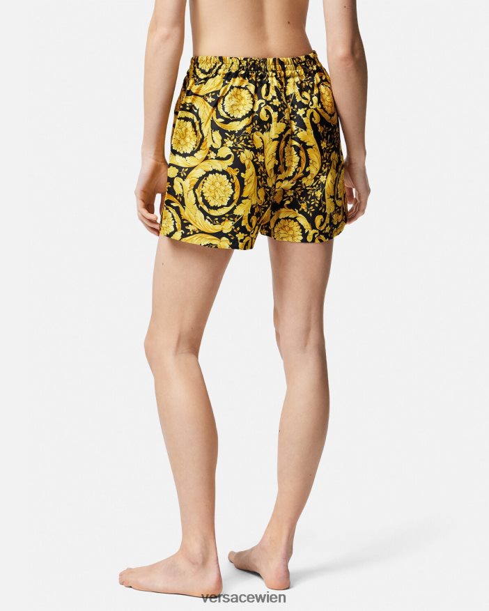drucken Pyjama-Shorts aus Seide mit Barocco-Print Versace Frauen Unterwäsche und Strandbekleidung 8N4XJD1030