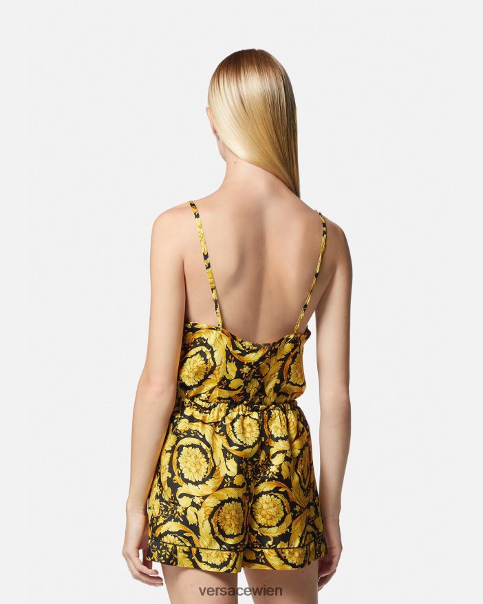drucken Pyjama-Shorts aus Seide mit Barocco-Print Versace Frauen Unterwäsche und Strandbekleidung 8N4XJD1031