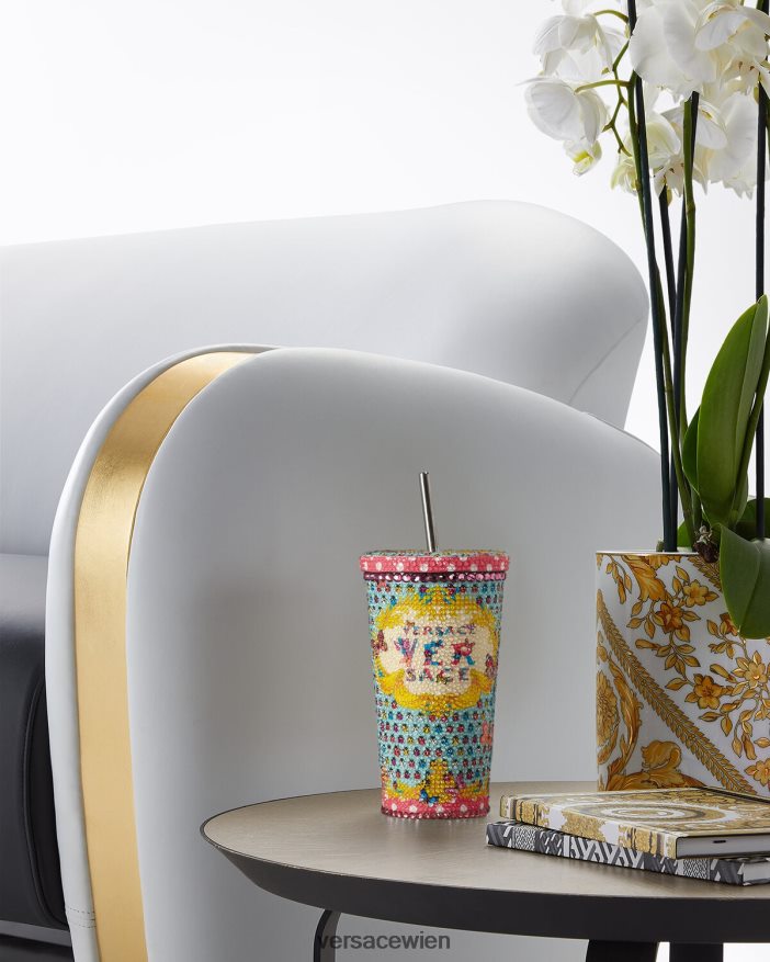 drucken Reisebecher mit Kristallschmetterlingen Versace Frauen Unterwäsche und Strandbekleidung 8N4XJD1194