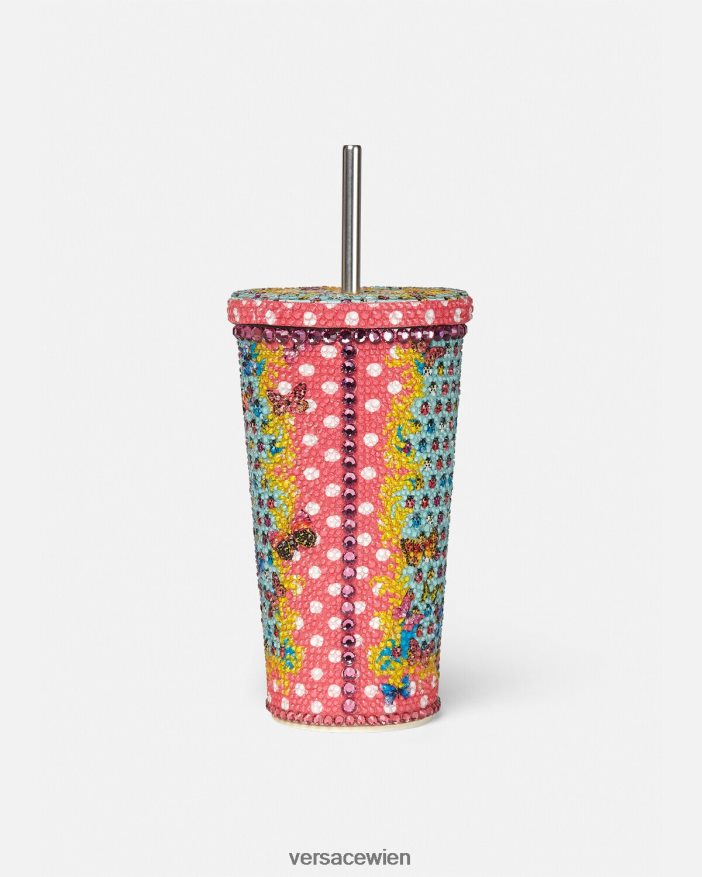 drucken Reisebecher mit Kristallschmetterlingen Versace Frauen Unterwäsche und Strandbekleidung 8N4XJD1194