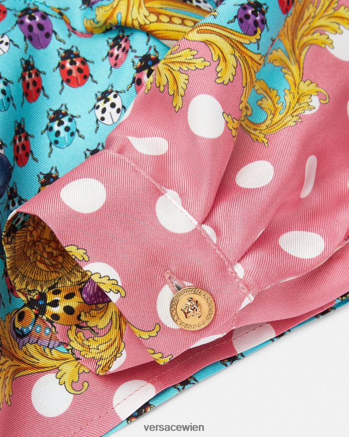 drucken Seidenhemd mit Schmetterlingen Versace Kinder Kleidung 8N4XJD1940