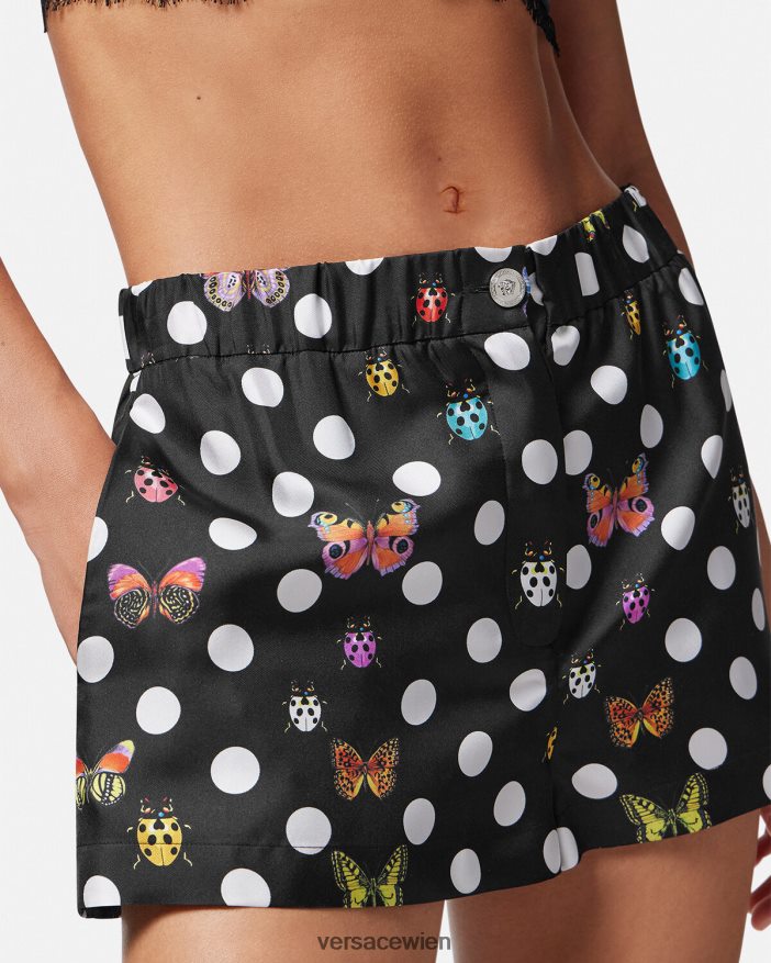 drucken Seidenshorts mit Schmetterlingen Versace Frauen Kleidung 8N4XJD189