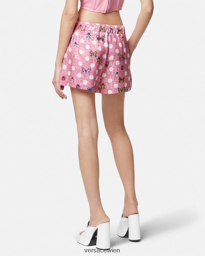 drucken Shorts aus Seidenmischung mit Schmetterlingen Versace Frauen Kleidung 8N4XJD197