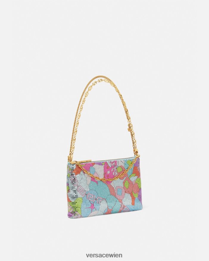 drucken Sommer-Clutch aus Metallgeflecht mit Blumenmuster Versace Frauen Taschen 8N4XJD380
